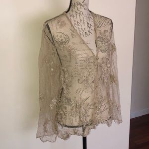 Lisbeth Silk Floral Lace Shawl